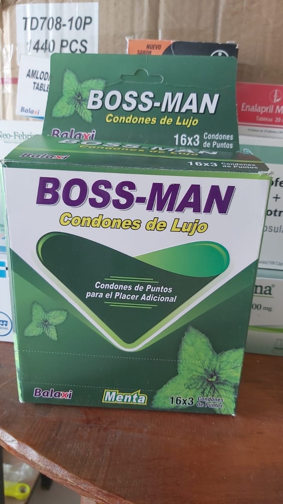 Condones Boss -Man Menta X3 Balaxi