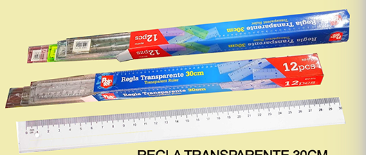 Regla 30 Cm Transparente X 12 Unidades