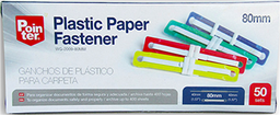 [R0028] Gancho Plastico Sujeta Papel. Fastener (50 unidades)