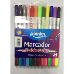 [R001] Marcadores Tinta Lavable Doble Color (12 unidades)