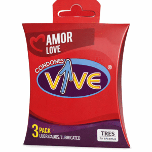 Condones Vive Amor Love lubricados paquete de 3 unidades